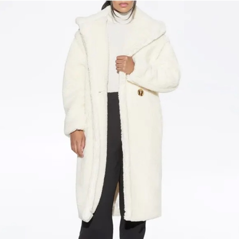 Apparis Coat Mia Faux Fur Teddy Hooded Jacket Sz XL